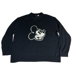 H&M x Disney Mickey Mouse Knit Crew Neck Sweater Men's Size XL Relaxed Fit